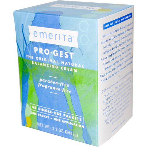 Emerita, Pro-Gest, Balancing Cream, Fragrance Free, 48 Single-Use Packets, 2.2 oz (62 g) Review