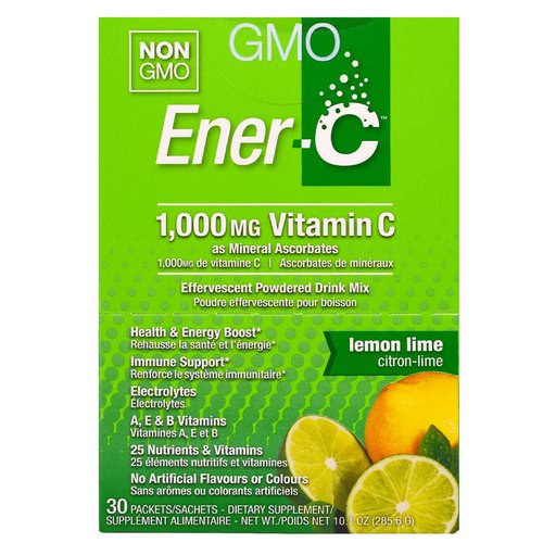 Ener-C, Vitamin C, Effervescent Powdered Drink Mix, Lemon Lime, 30 Packets, 10.1 oz. (285.6 g) Review