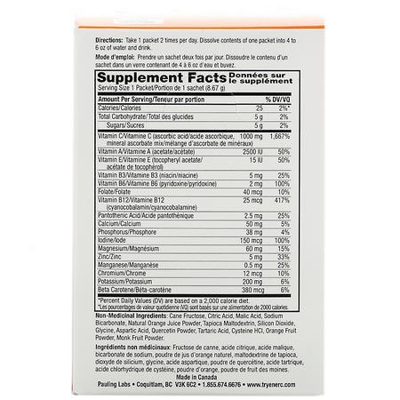 流感, 咳嗽: Ener-C, Vitamin C, Multivitamin Drink Mix, Orange, 30 Packets, 9.2 oz (260.1 g)
