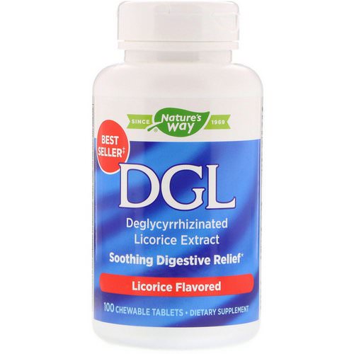 Nature's Way, DGL, Deglycyrrhizinated Licorice Extract, Licorice Flavored, 100 Chewable Tablets Review