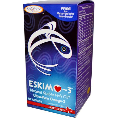 Enzymatic Therapy, Eskimo-3, Natural Stable Fish Oil, 225 Softgels Review
