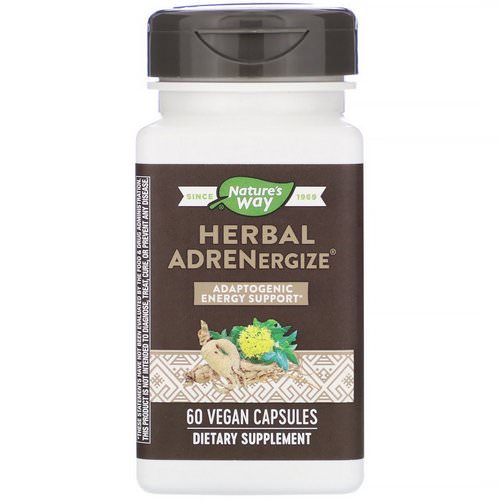 Nature's Way, Herbal Adrenergize, Adaptogenic Energy Support, 60 Vegan Capsules Review