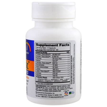 益生菌, 消化酶: Enzymedica, Digest Basic + Probiotics, 30 Capsules