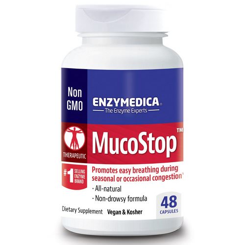 Enzymedica, MucoStop, 48 Capsules Review