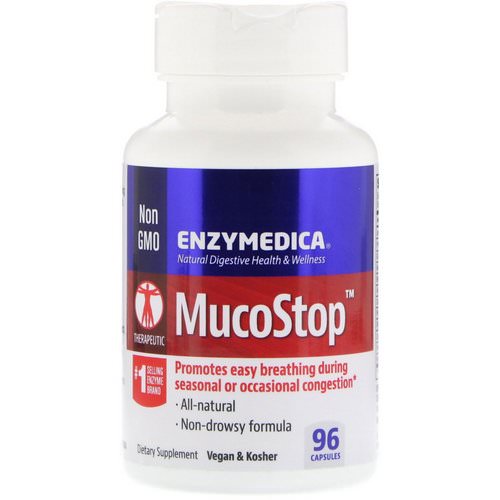Enzymedica, MucoStop, 96 Capsules Review