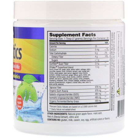 益生元, 益生菌: Enzymedica, Prebiotics Superfoods Drink Mix, Green Apple Flavor, 210 g