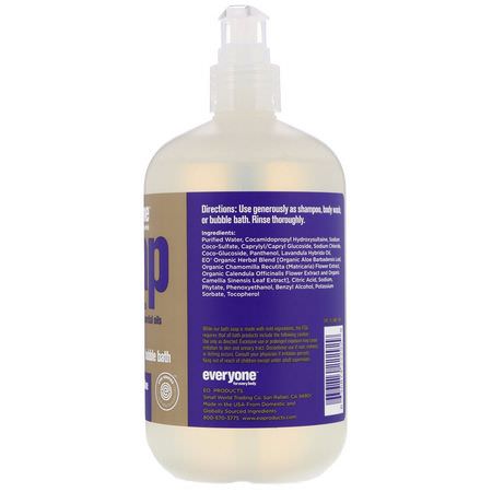 泡泡浴, 沐浴露: EO Products, Everyone Soap, 3 in 1, Lavender + Aloe, 16 fl oz (473 ml)
