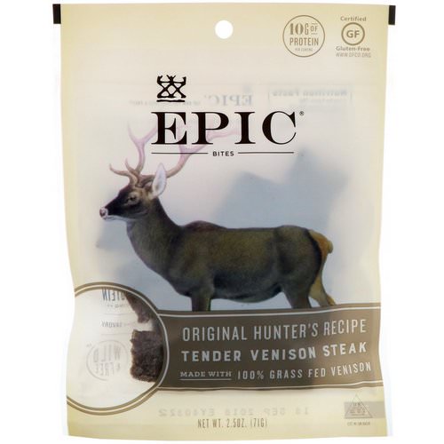 Epic Bar, Bites, Tender Venison Steak, Original Hunter's Recipe, 2.5 oz (71 g) Review