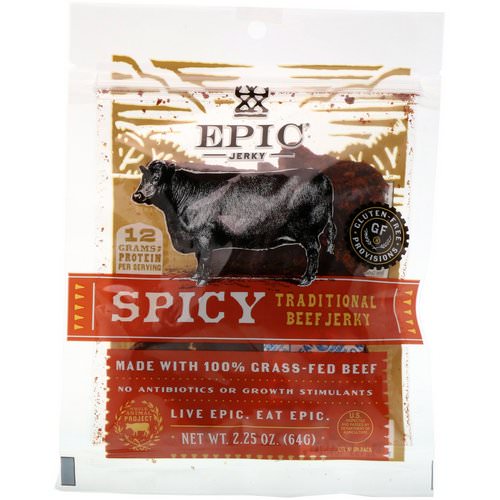 Epic Bar, Traditional Beef Jerky, Spicy, 2.25 oz (64 g) Review