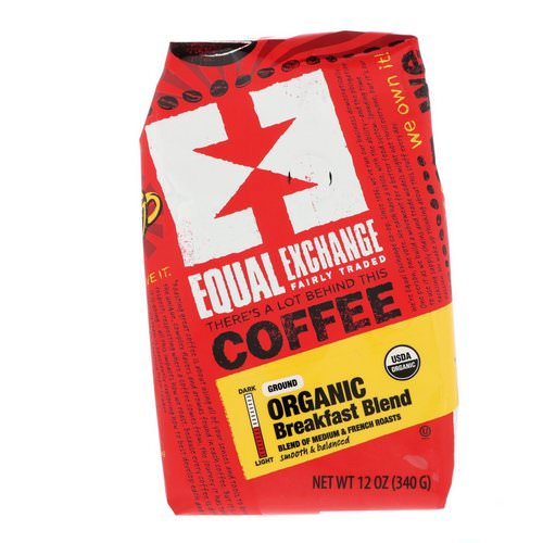 Equal Exchange, Organic, Coffee, Breakfast Blend, Ground, 12 oz (340 g) Review