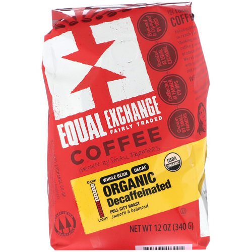 Equal Exchange, Organic, Coffee, Decaffeinated, Full City Roast, Whole Bean, 12 oz (340 g) Review