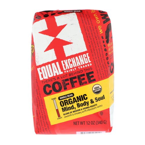 Equal Exchange, Organic, Coffee, Mind Body & Soul, Whole Bean, 12 oz (340 g) Review
