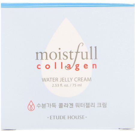 膠原蛋白, K美容保濕霜: Etude House, Moistfull Collagen, Water Jelly Cream, 2.53 fl oz (75 ml)