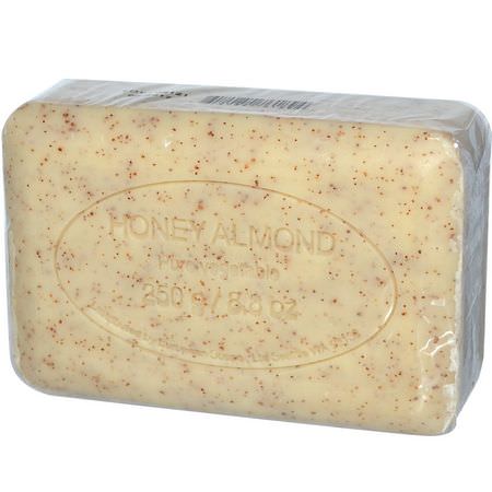 肥皂, 淋浴: European Soaps, Pre de Provence Bar Soap, Honey Almond, 8.8 oz (250 g)