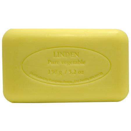 香皂, 淋浴: European Soaps, Pre de Provence, Bar Soap, Linden, 5.2 oz (150 g)