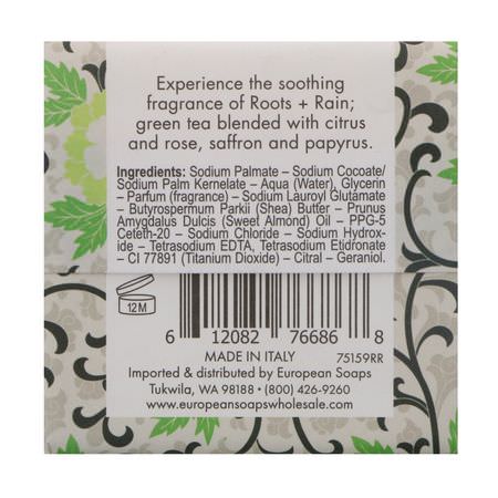 乳木果油肥皂: European Soaps, Urbana, Shea Butter Enriched Soap, Roots + Rain, 3.5 oz (100 g)
