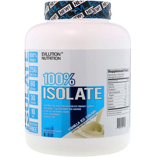 EVLution Nutrition, 100% Isolate, Vanilla Ice Cream, 4 lb (1814 g) Review
