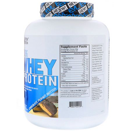 乳清蛋白, 運動營養: EVLution Nutrition, 100% Whey Protein, Chocolate Peanut Butter, 4 lb (1814 g)