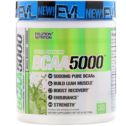 EVLution Nutrition, BCAA 5000, Lemon Lime, 9.1 oz (258 g) Review
