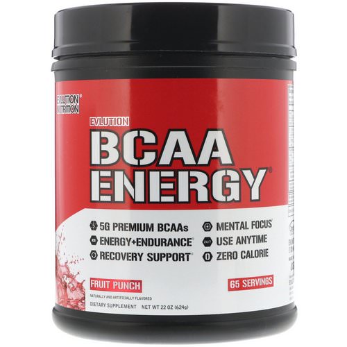 EVLution Nutrition, BCAA Energy, Fruit Punch, 22 oz (624 g) Review