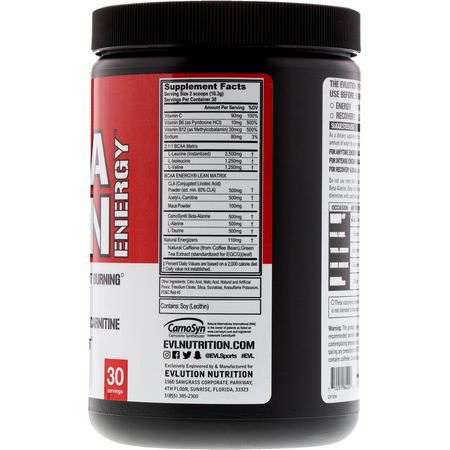 BCAA, 氨基酸: EVLution Nutrition, BCAA Lean Energy, Cherry Limeade, 11.6 oz (330 g)