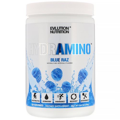 EVLution Nutrition, Hydramino, Blue Raz, 10.4 oz (294 g) Review