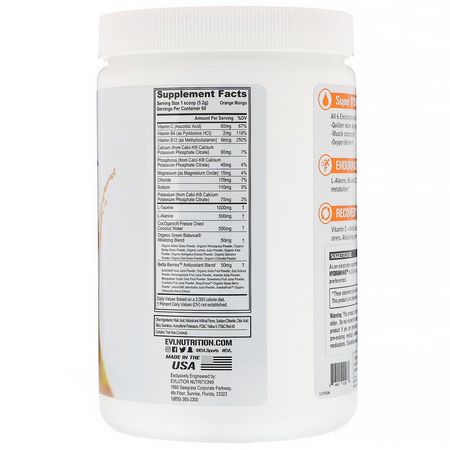 電解質, 水合: EVLution Nutrition, Hydramino, Orange Mango, 11 oz (312 g)