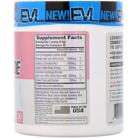 CLA共軛亞油酸, 脂肪燃燒器: EVLution Nutrition, LeanMode, Pink Lemonade, 6.1 oz (174 g)