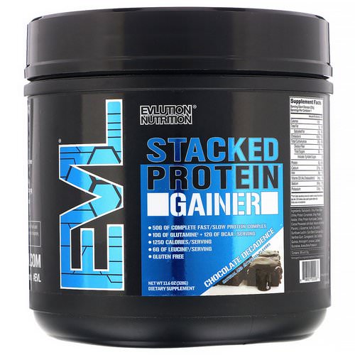 EVLution Nutrition, Stacked Protein Gainer, Chocolate Decadence, 11.6 oz (328 g) Review