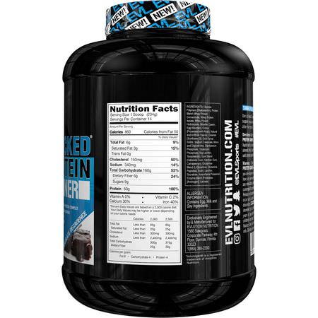 體重增加者, 蛋白質: EVLution Nutrition, Stacked Protein Gainer, Chocolate Decadence, 7.23 lb (3276 g)