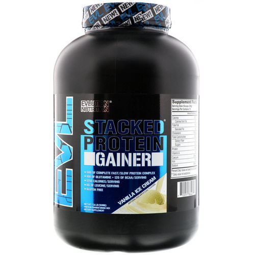 EVLution Nutrition, Stacked Protein Gainer, Vanilla Ice Cream, 7.16 lb (3248 g) Review