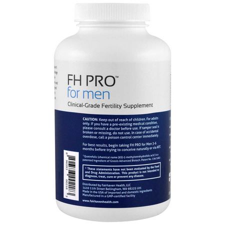 男性, 男性健康: Fairhaven Health, FH Pro for Men, Clinical Grade Fertility Supplement, 180 Capsules