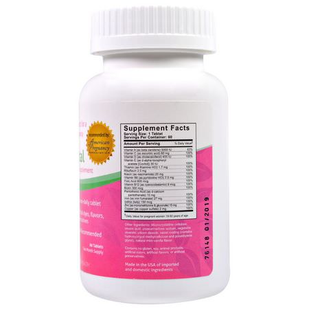 產前多種維生素, 婦女的健康: Fairhaven Health, Prenatal Mutlivitamin Supplement, 60 Tablets