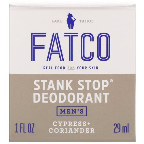 Fatco, Stank Stop Natural Deodorant, Men's, Cypress + Coriander, 1 fl oz (29 ml) Review