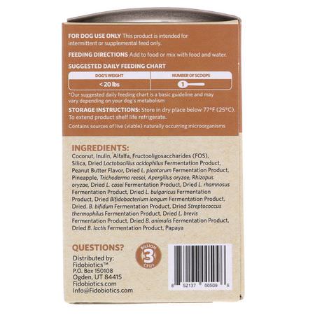 寵物益生菌, 寵物補品: Fidobiotics, Good Guts, Daily Probiotic, For Lil Mutts, Coconut Peanut Butter, 3 Billion CFUs, 0.5 oz (15 g)