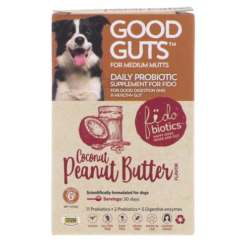 Fidobiotics, Good Guts, Daily Probiotic, For Medium Mutts, Coconut Peanut Butter, 6 Billion CFU, 1 oz (30 g) Review