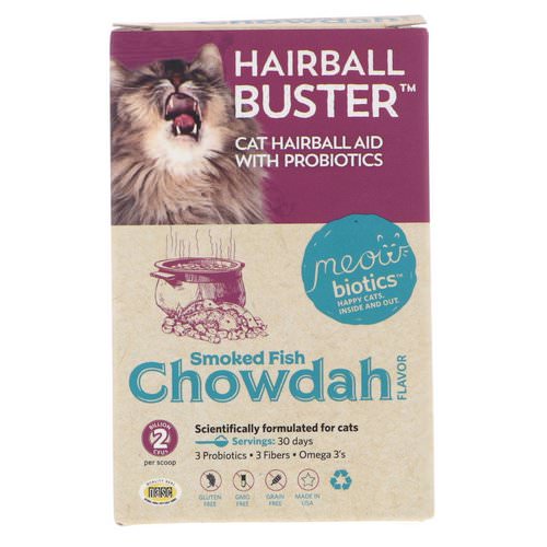 Fidobiotics, Hairball Buster, Cat Hairball Aid, With Probiotics, Smoked Fish Chowdah, 2 Billion CFUs, 0.5 oz (15 g) Review