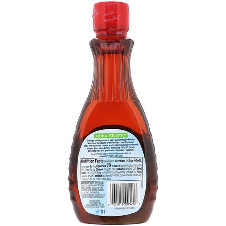 楓糖漿, 甜味劑: Fifty 50, Original Syrup, Maple Flavored, 12 fl oz (355 ml)