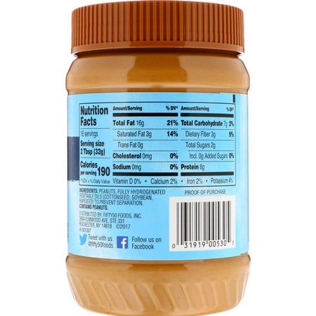 花生醬, 蜜餞: Fifty 50, Low Glycemic Peanut Butter, Creamy, 18 oz (510 g)