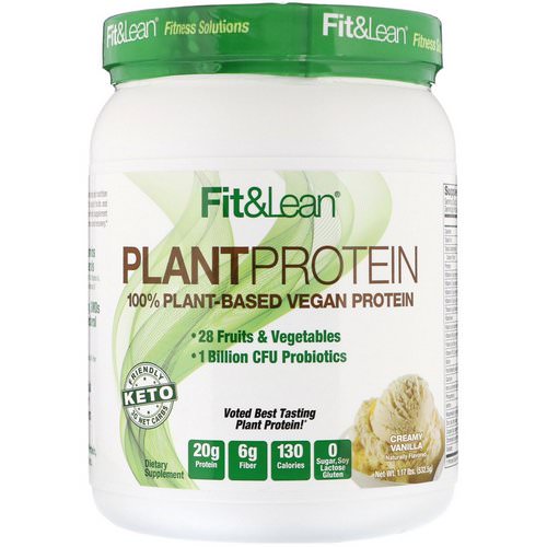 Fit & Lean, Plant Protein, Creamy Vanilla, 1.17 lb (532.5 g) Review