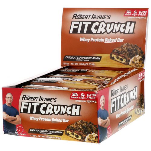 FITCRUNCH, Whey Protein Baked Bar, Chocolate Chip Cookie Dough, 12 Bars, 3.10 oz (88 g) Each Review