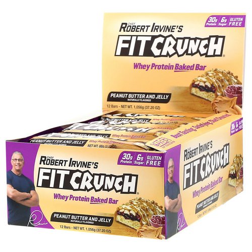 FITCRUNCH, Whey Protein Baked Bar, Peanut Butter and Jelly, 12 Bars, 3.10 oz (88 g) Each Review