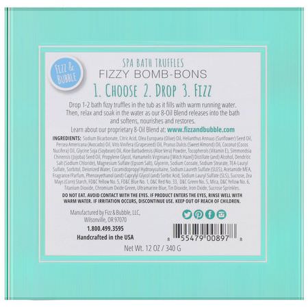 浴室淋浴: Fizz & Bubble, Spa Bath Truffles, Fizzy Bomb-Bons, 12 oz (340 g)