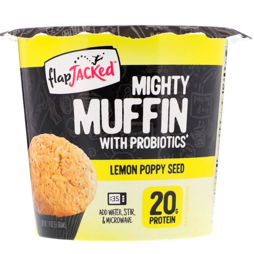 FlapJacked, Mighty Muffin with Probiotics, Lemon Poppy Seed, 1.9 oz (55 g) Review