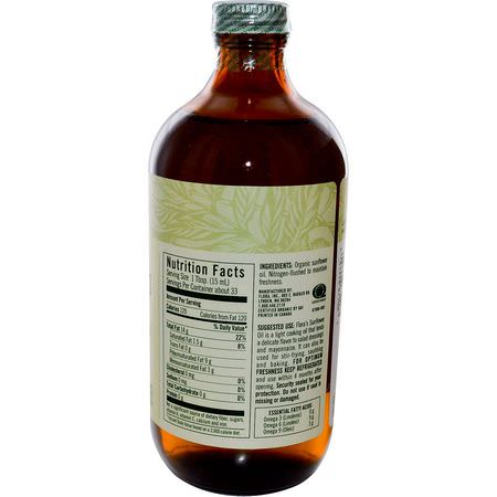 醋, 油: Flora, Certified Organic Sunflower Oil, 17 fl oz (500 ml)