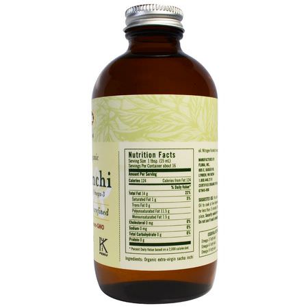 醋, 油: Flora, Organic Sacha Inchi, Pure Premium Oil, 8.5 fl oz (250 ml)
