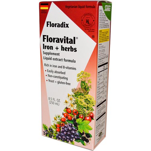 Flora, Salus, Floradix, Floravital Iron + Herbs Supplement, Liquid Extract Formula, 8.5 fl oz (250 ml) Review