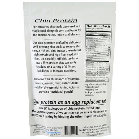 Chia補充劑, 超級食物: Foods Alive, Superfoods, Chia Protein Powder, 8 oz (227 g)