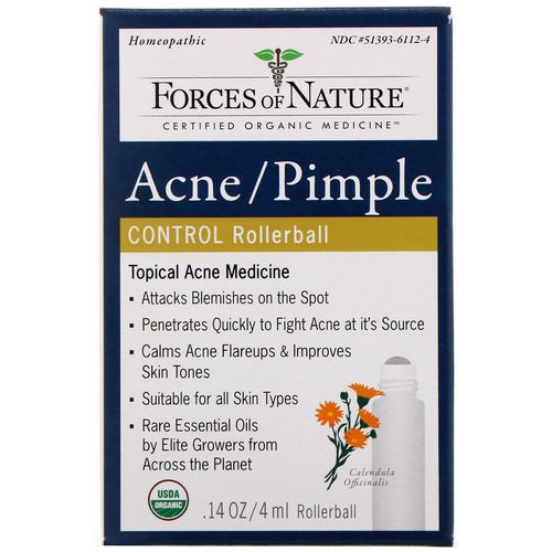 Forces of Nature, Acne/Pimple Control, Rollerball, 0.14 oz (4 ml) Review