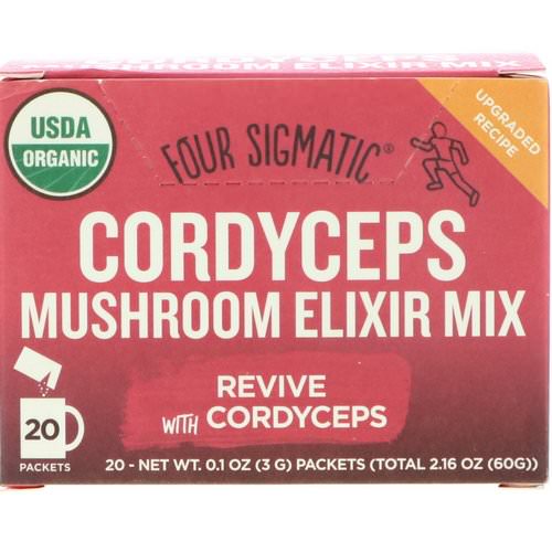 Four Sigmatic, Cordyceps, Mushroom Elixir Mix, 20 Packets, 0.1 oz (3 g) Each Review